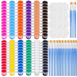 12PCS Mini Paint Set for Kids & Adults - Washable Acrylic Paint Strips in 12 Colors, 24 Brushes, 12 Mixing Palettes - Perfect for Home, Classroom, Party Favors