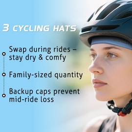 GXCROR 3 Pack Cooling Skull Cap - Sweat-Wicking, Anti-Odor Quick-Dry Helmet Liner for Cycling Motorcycle Summer