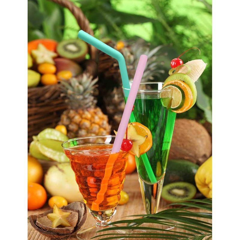 alwaysig Kit 12 Popotes Silicona Portátiles Ecológico (Rectas y Curvado),