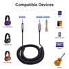 Replacement ATH-M50xBT Audio Cable, Headphone Coiled Aux Cord Compatible with