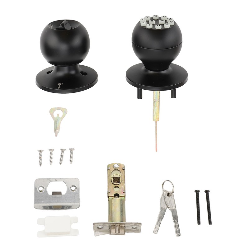 Keypad Door Knob with Lock and Key Round Ball Electronic