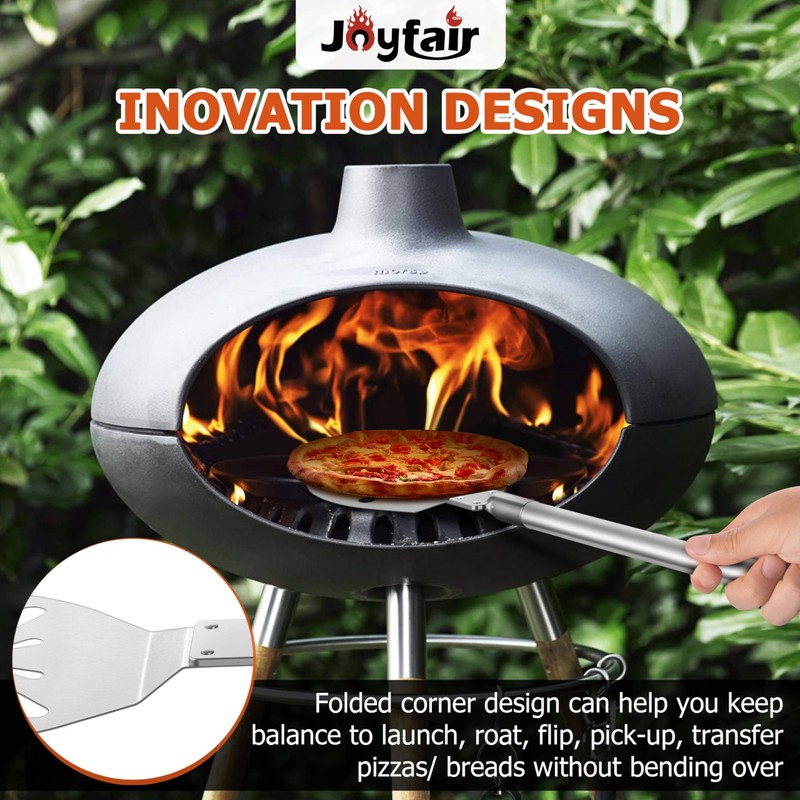 9 Inch Pizza Peel Turning, Joyfair Perforated Pizzas Turner, SS