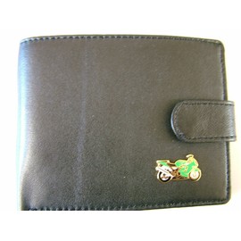 Quality black leather Kawasaki wallet
