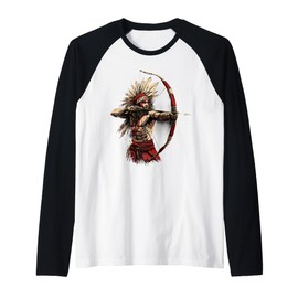 Native American Indian Chief Bow Arrow Native American Pride Raglan Baseball Tee
