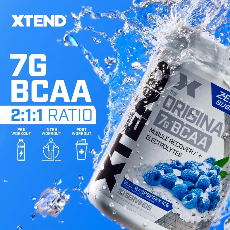 Suplemento Bcaa Mezcla Aminoácidos Polvo Xtend Sabor Frambuesa Azul 420g
