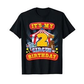 2nd Circus Birthday Carnival Party 2 Years Old Boys Girls T-Shirt