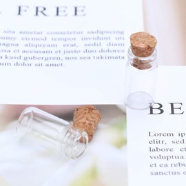 Healifty 25 Piezas Mini Botellas de Vidrio con Tapones de Corcho Botellas Deseadas Frascos de Muestra Vacíos Pequeños Frascos de Vidrio para Manualidades Artes Bodas