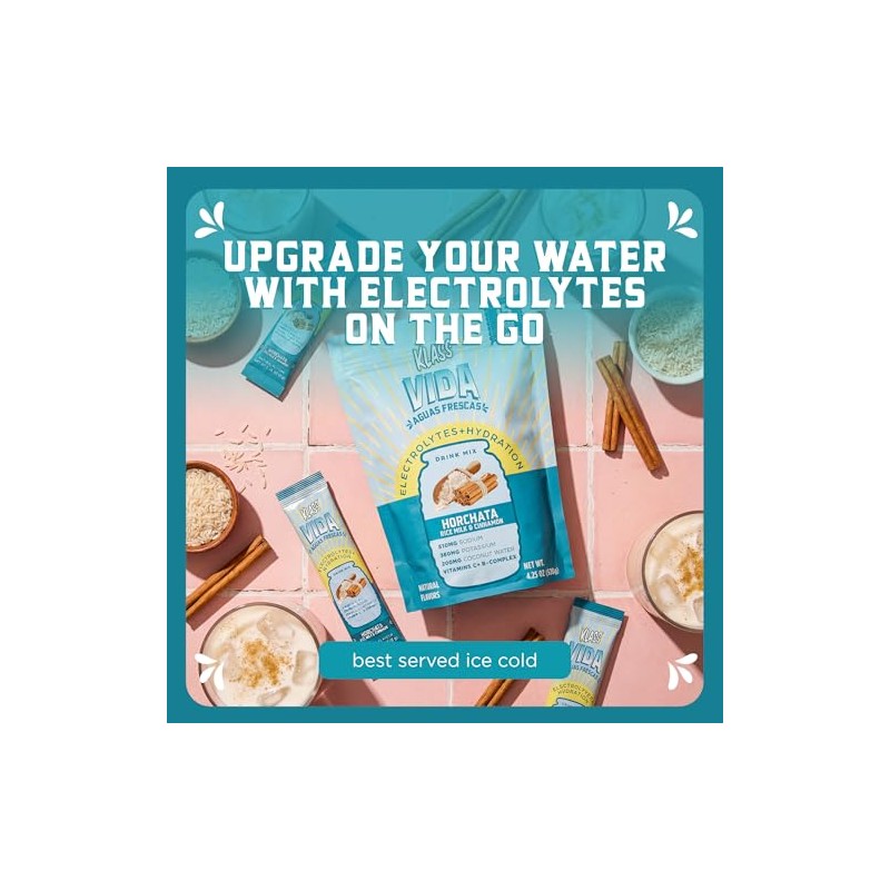 KLASS VIDA Daily Hydration Horchata Electrolyte Powder Packets
