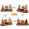 Lakshmi Ganesha Statue with Diya - 4.1" H Polystone Hindu