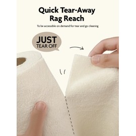 Fantasticlean Microfibre Cleaning Cloths Roll - 20 Pieces x 2, Tear-Off Cleaning Cloths with 300 GSM, Reusable Lint-Free Cloths, Tea Towels, 25 x 25 cm, Beige & Cold Grey