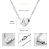 AFSTALR Silver Women's Necklace with Small Letter Heart Pendant Initial