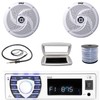 Pyle PLRMR23BTW 1-DIN Marine MP3 Radio W/White Cover, 2x 8''
