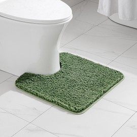 MIULEE Bath Mat Soft Bath Rug Non-Slip Bath Mat Bathroom Mat Bed Rug Fluffy Rug Bathroom Rug Shower Mat for Bath & Living Room Bedroom 50 x 50 cm Matcha Green