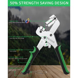 BSLHZHE 1203Pcs Grommet Tool Kit, 3/8 Inch Eyelet Press Pliers with Metal Eyelets & Washers and 10mm Manual Hole Cutter, Handheld Eyelet Hole Punch Pliers 10 mm Grommets Press Kit for Leather Fabric