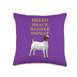 BernardTheGoatTees Boer Goat Brace Purple Throw Pillow, 16x16, Multicolor
