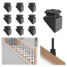 Muzata 10Pack Iron Baluster Shoes Slant Shoes with Screws for 1/2" Square Staircase Baluster Spindle WT36