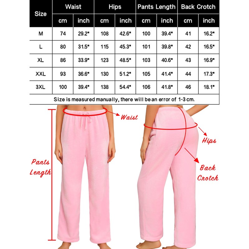ENJOYNIGHT Women Fleece Pajama Pant Fluffy Sleep Bottoms Plush Lounge