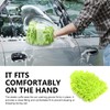 MLY 2-Pack Microfiber Car Wash Mitt, Double-Sided Plush Green Mitt