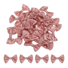 sourcing map 100pcs Korean Pink Bow Ties 1.5"x1" Mini Bowknot for Crafting Little Satin Bows Bulk