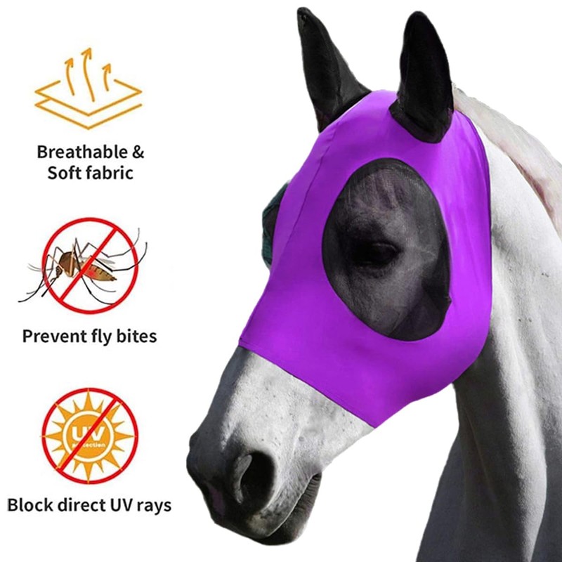 Horse Fly Mask with UV Protection - Breathable and Soft