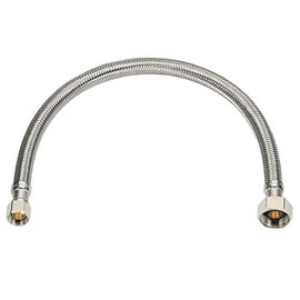 10 PIECES XFITTING 3/8" COMP x 1/2" FNPT 18" LONG FAUCET SUPPLY HOSE LINE, BRAIDED STAINLESS STEEL