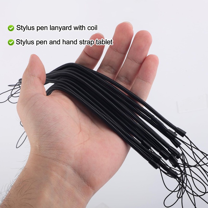 12pcs Elastic Tether Lanyard for Touch Pens, 11.81in Retractable Spring