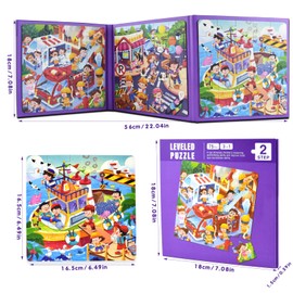 Magnetic Puzzle, Children's Puzzle, Magnetic Puzzle, 75 Pieces Rescue Team Puzzle, Magnetic Puzzle from 3 Years, Magnetic Puzzle for Children for Magnetic Puzzle from 2 3 4 5 Years