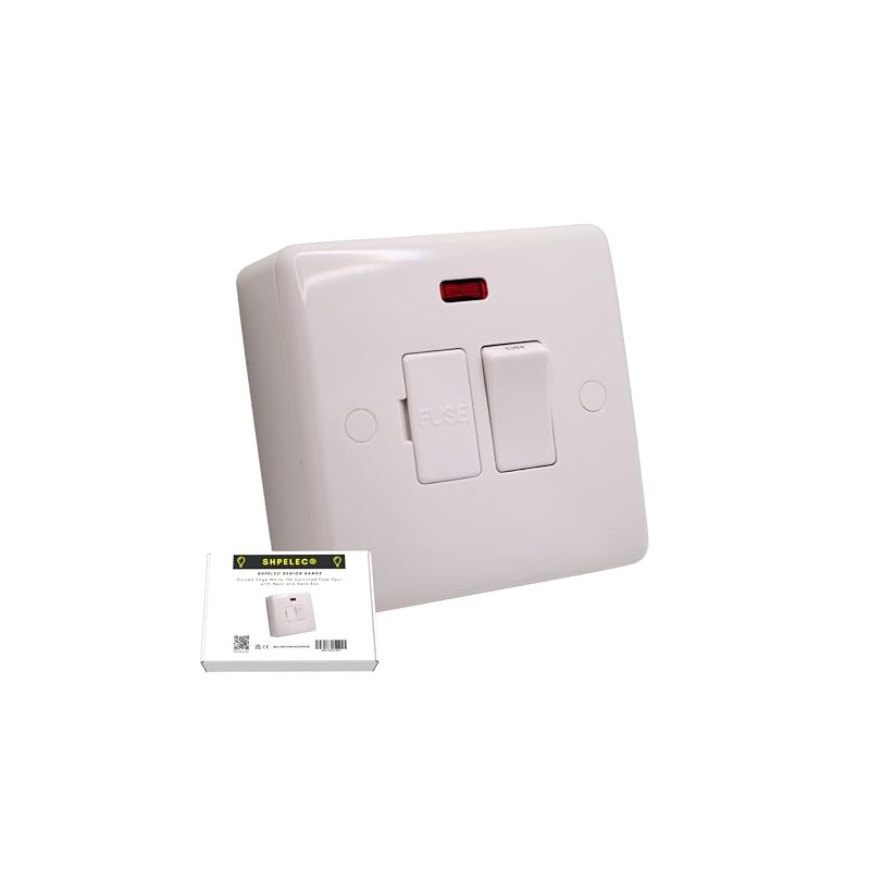 SHPELEC ® Premium Curved Edge White Electrical Sockets Range -