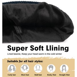 Wmcaps Beanie for Men, Stretchy Soft Cuffed Wooly Beanie with Thick Warm Lining, Unisex Classic Winter Hat, Gifts for Women/Men/Her/Him/Dad(Tie Dye Blue)