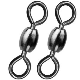 9KM DWLIFE Fishing Swivels Terminal Tackle 50pcs,Black Crane Rolling Barrel Swivel Connector for Sea Carp Fishing (Size 7#