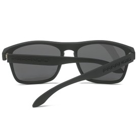 DUBERY Polarized Sunglasses for Men Women UV400 Protection Square Driving Sun Glasses Trendy Shades P8818,Black/Black