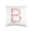 Cool Initial Alphabet Monogram Flowers Gifts Floral Letter B Throw