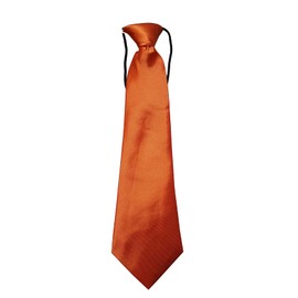 Elastic Boys Neck Tie, Child Kids School Boys Tie Soft Polyester For Formal Wear, Weddings, Prom, Celebration, parties (Orange)