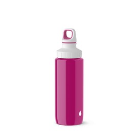 Emsa N30105 Drink2Go Light Steel Drinking Bottle, 0.6 L, Stainless Steel, Screw Cap, 100% Leak-Proof & Dishwasher Safe, Pink