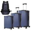 espidoo 3-Piece ABS Hard Shell Luggage: Modern Blue Suitcase Set
