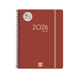 Finocam - Ikon Diary 16 Months 2025 2026 Vertical Week to View September 2025 - December 2026 (16 Months) Bordeaux International