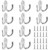 Pangutiandi 10 Pcs Wall Hooks Coat Hooks Double Clothes Hooks