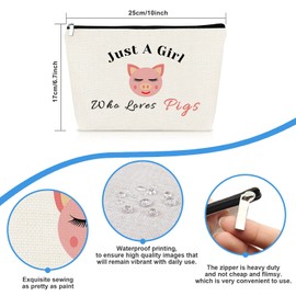 Pigs Lover Gift Funny Pig Makeup Bag Gift for Girl Women Animal Lover Gift Cosmetic Bag Pouch Christmas Birthday Gift for Her Best Friend Sister Daughter Niece Cousin Make up Bag Travel Toiletry Bag