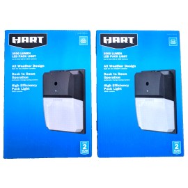 Unbranded 2 PACK HART 3500 Lumens Hardwire Pack Light with Clear Lens Cover, Dusk to Dawn