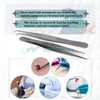 2 Multifunction Micro Surgical Forceps Stainless Steel Lab Tweezers with