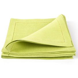 LinenMe X4 Emilia Napkins, 20 x 20, Erbsgrun