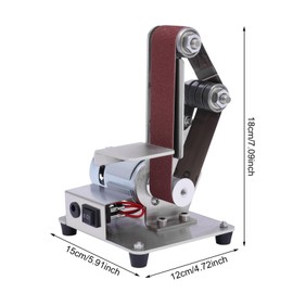 WUSILILU 110V Belt Sander Polishing Grinding Machine,DIY Mini Sander w/7 Gears Speed Regulation & 10 Abrasive Belts,Edge Sharpener for Model Crafts Jewelry Making,Wood Metal Working