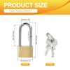 PATIKIL Solid Brass Padlocks 1.6", 2 Pcs Keyed Different Long
