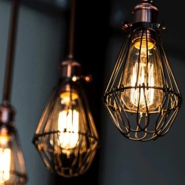 BulbsCo Polished Nickel Small Wire Lamp Guard - Cage