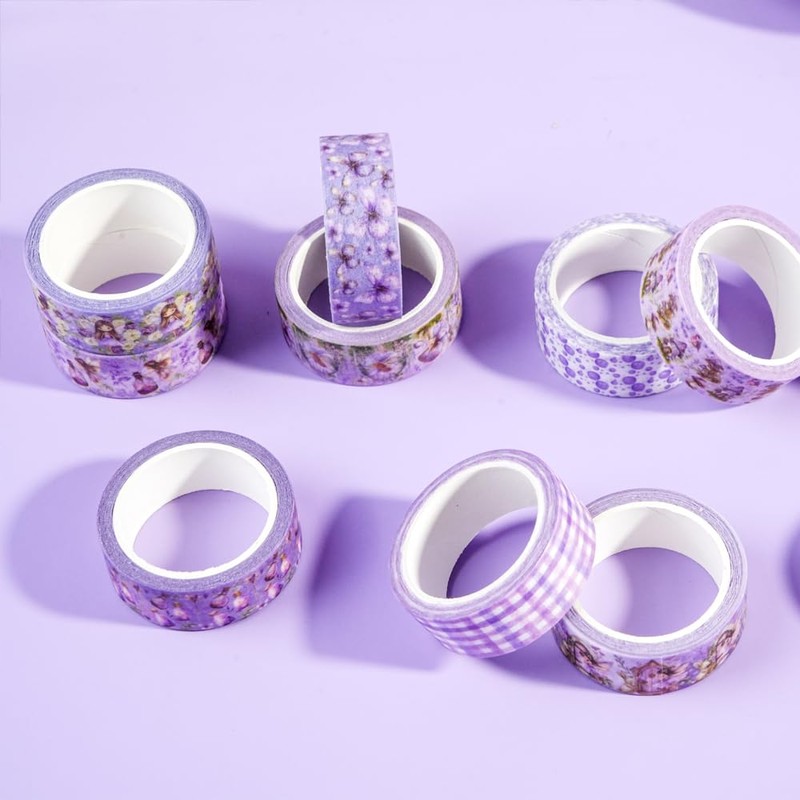Fairy Washi Tape 12 Rolls Purple Decorative Tape Masking Tape