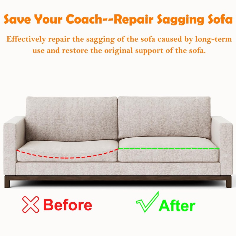 Acidea Couch Cushion Support for Sagging Seat, 2Pack 50.5x50.5cm High