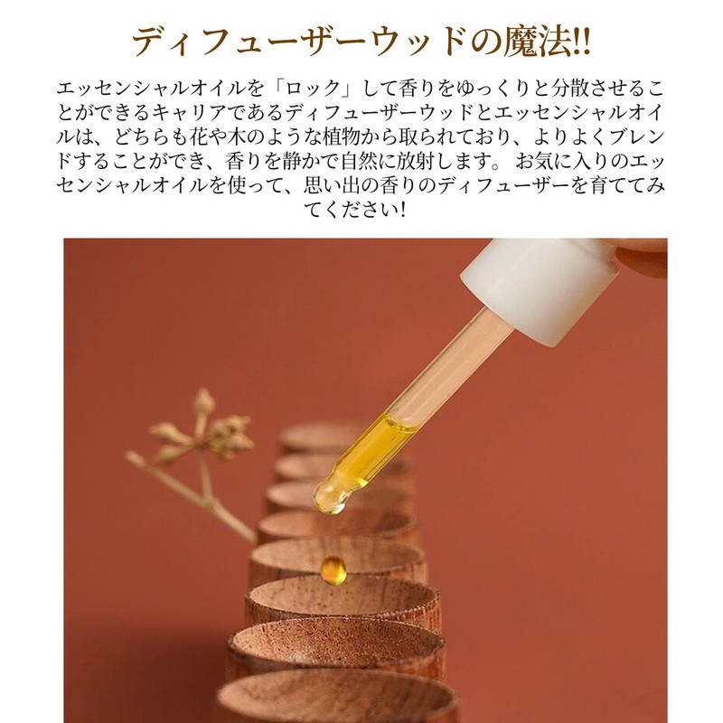 ZHEJIA アロマディッシュ 木製【3個セット】アロマディフューザー 木目 アロマストーン ポータブル 車載 安眠 瞑想 芳香剤