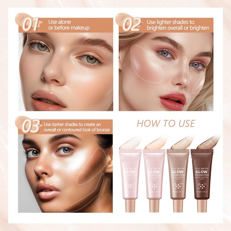 Full Match Glow Foundation, Enhance Foundation Natural Glow, Professional Coverage