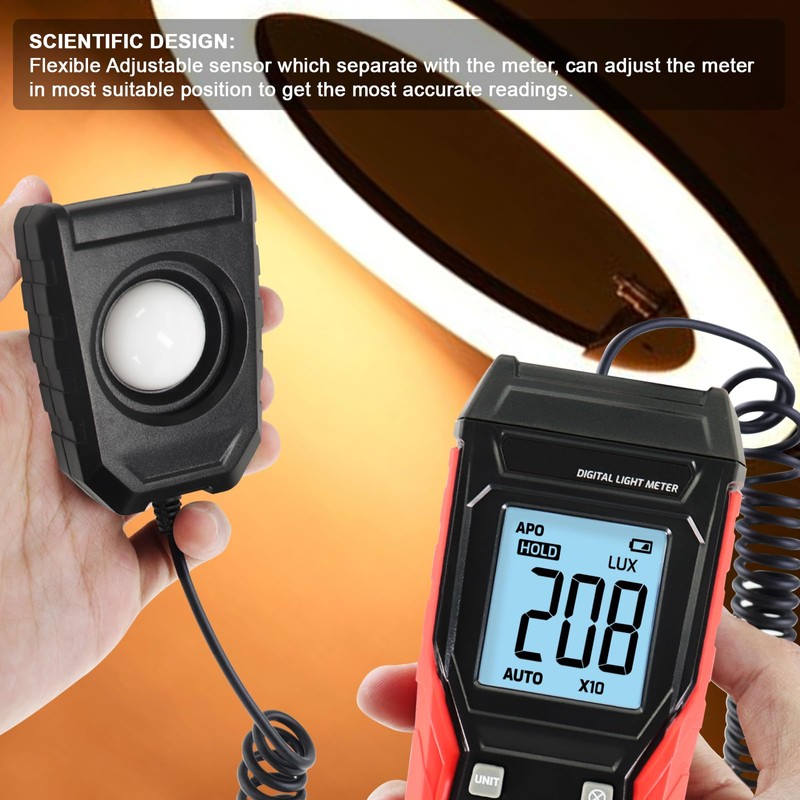 Light Meter Digital Lux Meter Handheld Illuminance Light Meter with