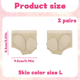 2 Pairs Ballet Forefoot Pads Foot Thongs for Dance Girls, Toe Thongs for Dancing, Skin Tone L Size, for Lyrical Ballet Jazz Modern Dance Barefoot Appearance